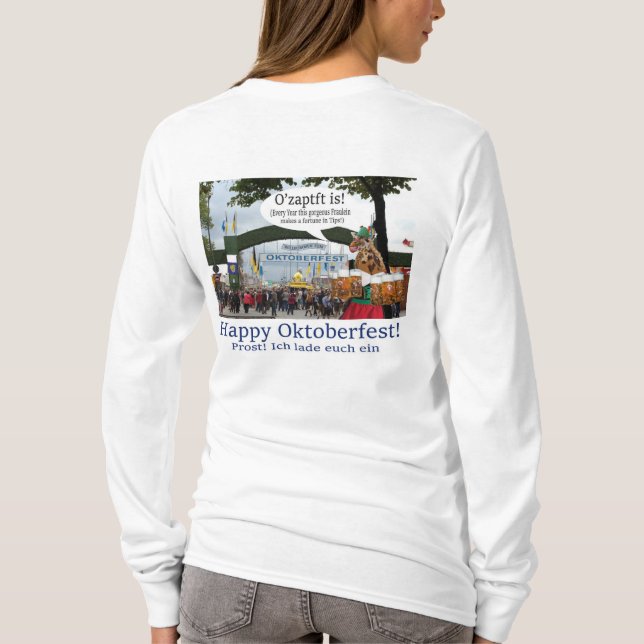 T-shirt tee à manches longues pour femmes. Bonne fête de l (Dos)