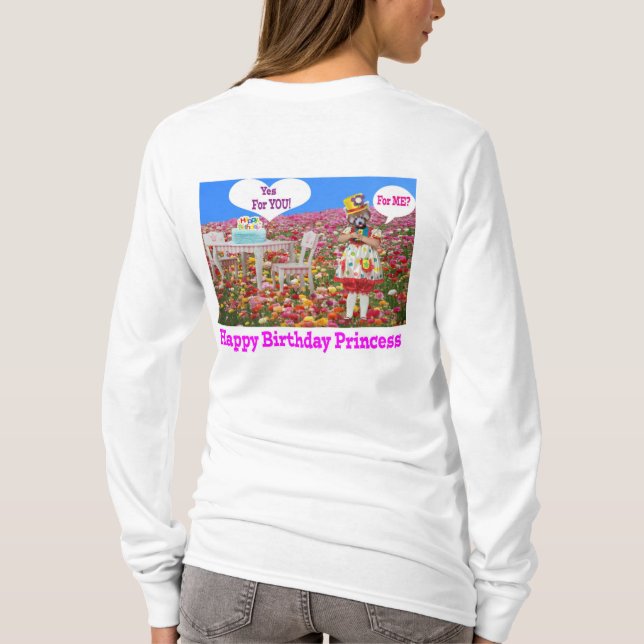 T-shirt tee à manches longues pour femmes. Joyeuse princes (Dos)