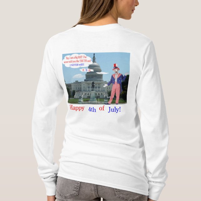 T-shirt tee à manches longues pour femmes. Joyeux 4ème. ra (Dos)