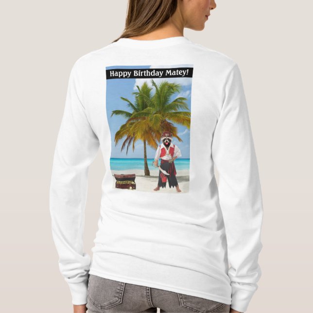 T-shirt tee à manches longues pour femmes. Joyeux annivers (Dos)