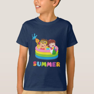 T-shirt Tee amusant pour enfants en été dans une piscine d