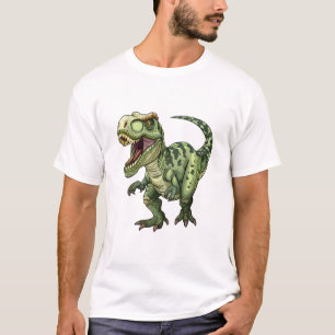 T-shirt Tee Art Jurassique Rex Vert Néon