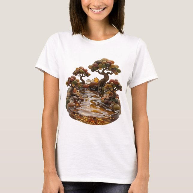 T-shirt Tee Cool Silver ABSTRACT ART Statement v2 (Devant)