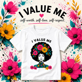 T-shirt Tee d'affirmation Je Vaux Moi | Graphique d'amour 