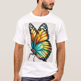 T-shirt "Tee d'art papillon vibrant - Embrassez le colo de