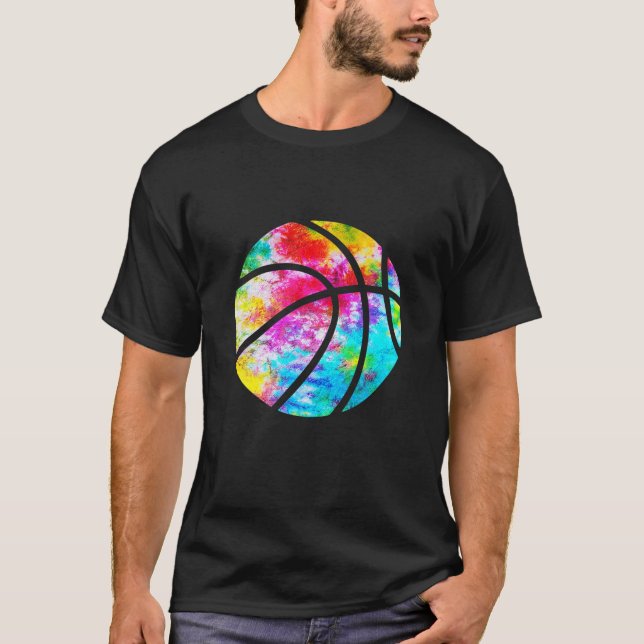 T-shirt Tee de boulet de basket - Rainbow Trippy Hippie Te (Devant)