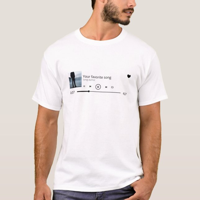 T-shirt Tee de chanson personnalisée, chemise d'amoureux d (Devant)