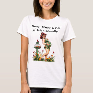 T-shirt Tee de grossesse Pinup d'inspiration vintage