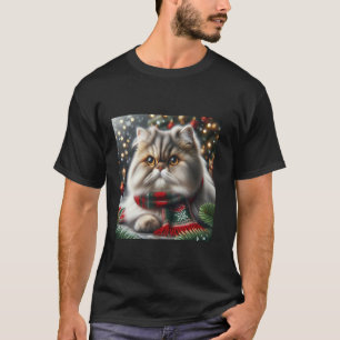 T-shirt Tee de Noël pour les amoureux de chat persan Festi