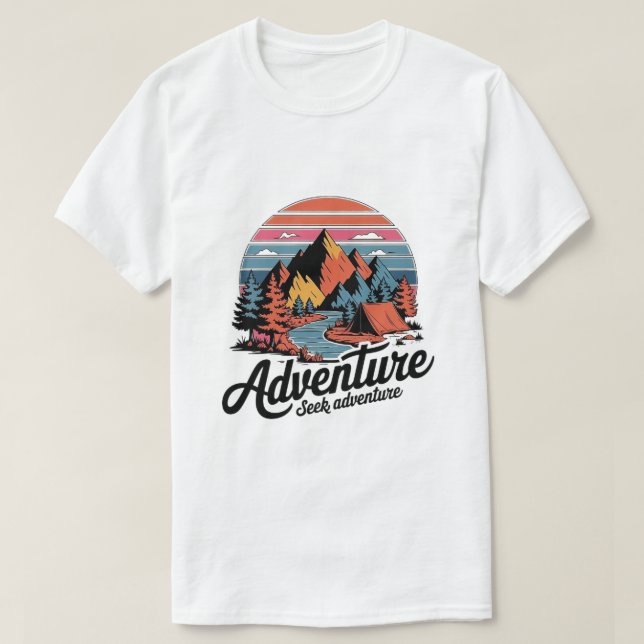 T-shirt Tee de recherche d'aventure : Cadeau de vacances p (Design devant)