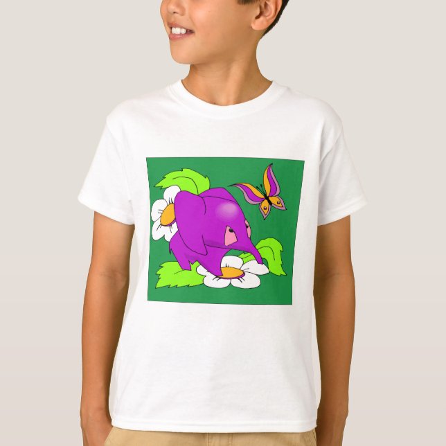 T-shirt Tee d'éléphant violet (Devant)