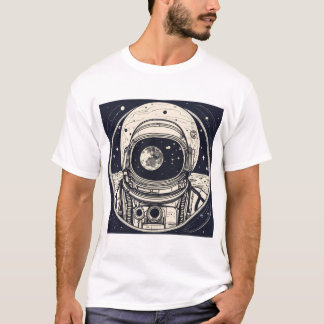 T-shirt "Tee d'odyssée céleste : Casque d'astronaute & Pla