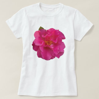 T-shirt Tee graphique à motif floral camélia rose fuchsia