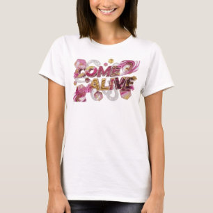T-shirt Tee graphique rose ludique COME ALIVE