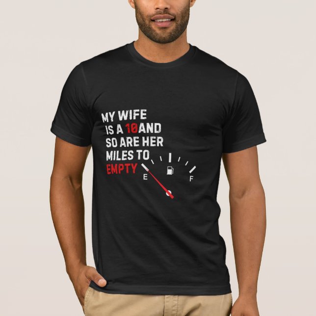 T-shirt Tee humoristique : Ma femme et ses kilomètres à vi (Devant)