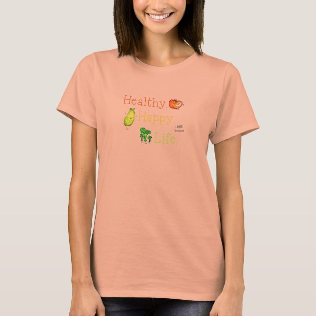 T-shirt tee logo Healthy Happy Life (Devant)