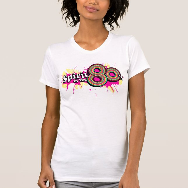 T-shirt tee logo "Spirit of the 80's" dames multi-rose (Devant)