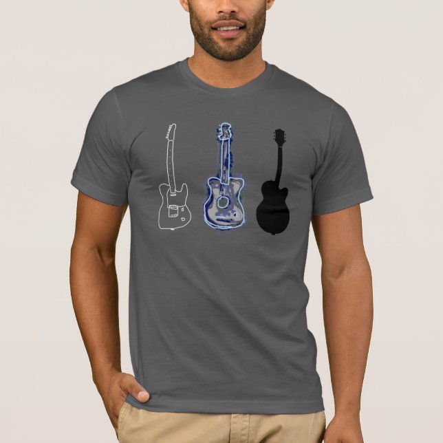 T-shirt tee pour guitarman / 3 guitares (Devant)
