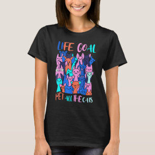 T-shirt Tee pour objectif de vie caresser tous les chats M