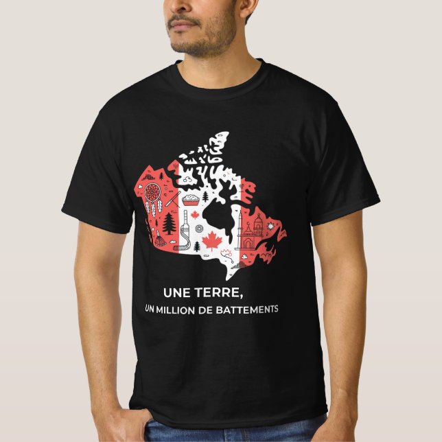 T-shirt Tee Québec : Mosaïque de Symboles Unis (Devant)