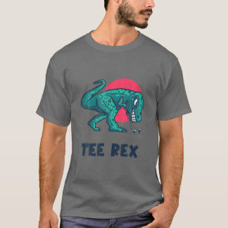 T-shirt Tee Rex Playing Golf - Golf Rex Pun Golf Tee Di