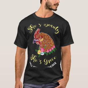 T-shirt Tee She Beauty She Grace Ferme de poulets Coq Colè