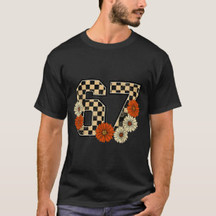 T-shirt Tee-shirt à carreaux rétro automnal 6 7 Haunted By