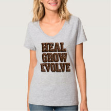Tee-shirt à col en V 3D Puffy Heal Grow Evolve