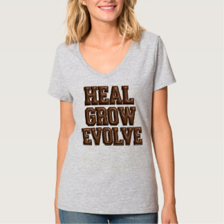 T-shirt Tee-shirt à col en V 3D Puffy Heal Grow Evolve