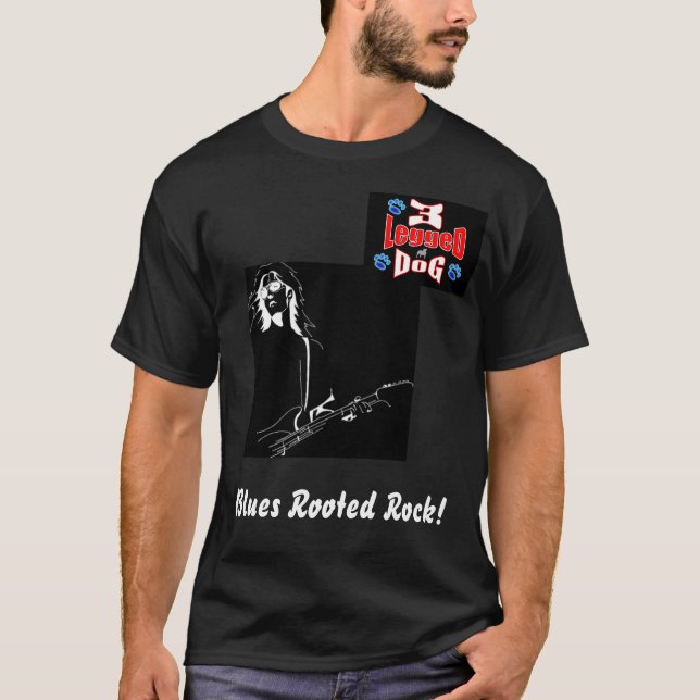 T-shirt Tee - shirt à jambes de noir du chien 3 (Devant)