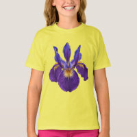 Tee-shirt à l'impression d'Iris Violet Botanique