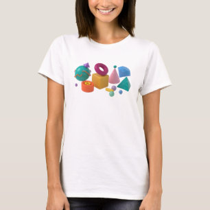 T-shirt Tee-shirt à motif formes colorées sarcelle frais