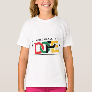 T-shirt Tee-shirt ADOM "Being Black Is Dope" à col en V