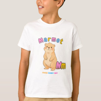 T-shirt Tee-shirt Alphabet « M est pour la Marmotte » – Gr