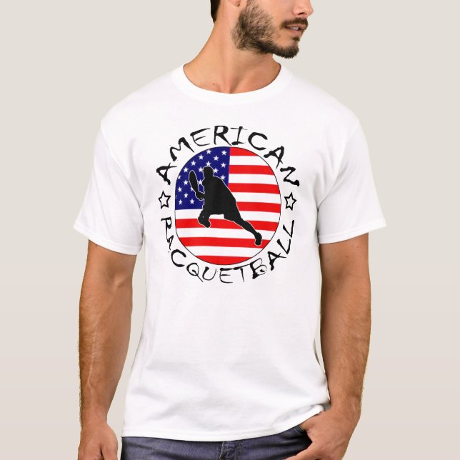 T-shirt Tee - shirt américain d'équipe de racquetball de (Devant)
