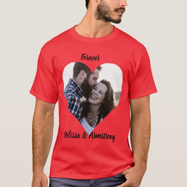 T-shirt tee-shirt amoureux personnalisées avec noms. (Devant)