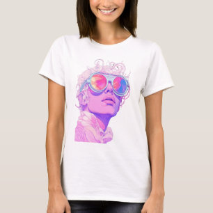 T-shirt Tee - shirt avec l'image du visage portant des lun