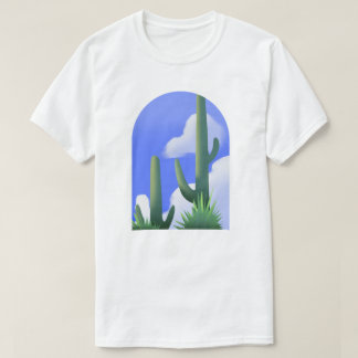 T-shirt Tee-shirt avec peinture de cactus du désert sous u