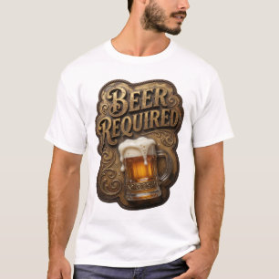 T-shirt Tee-shirt avec slogan « Bière requise » tendance