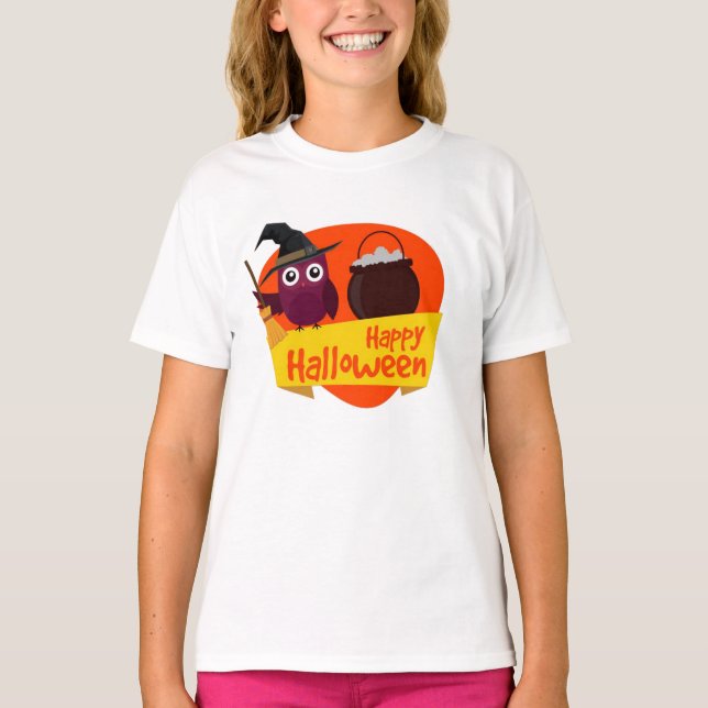 T-shirt Tee Shirt Basic A Manches Longue Fille Halloween (Devant)