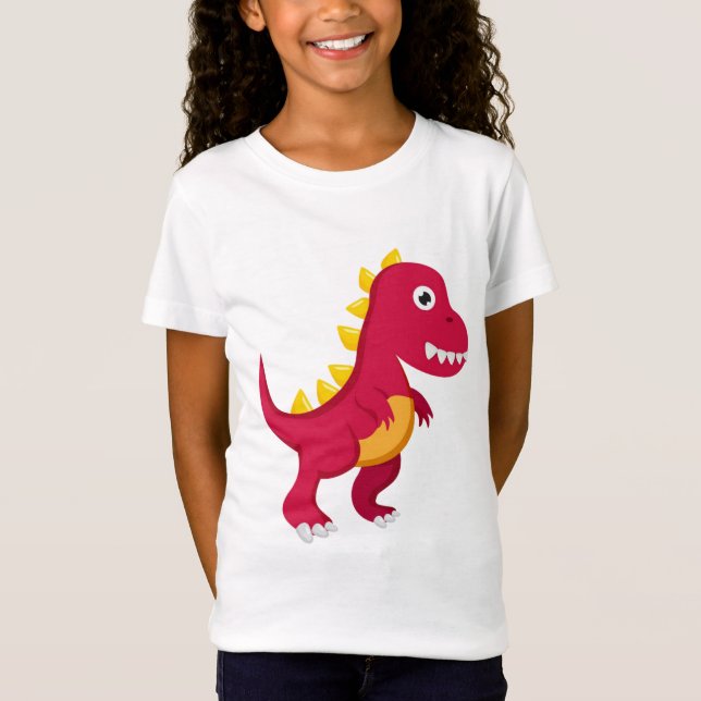 T-Shirt Tee Shirt Basic Fille Dinosaure (Devant)