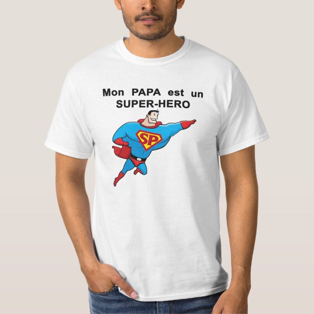 T-shirt Tee-shirt blanc SUPER PAPA (Devant)