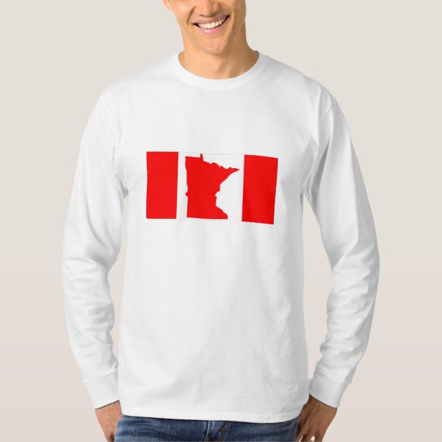 T-shirt Tee - shirt canadien de drapeau du Minnesota (Devant)