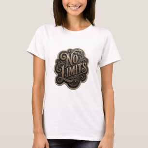 T-shirt Tee-shirt Catchy Gold Statement SANS LIMITES