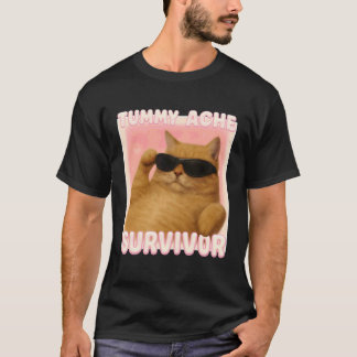 T-shirt Tee-shirt Chat Mème Survivant de Mal de Ventre Iro