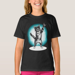 T-shirt Tee-shirt Cool Cat Rock Dancer Cadeau de musique