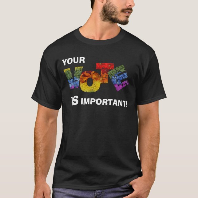T-shirt Tee-shirt couleur Floral Black VOTE Hommes (Devant)