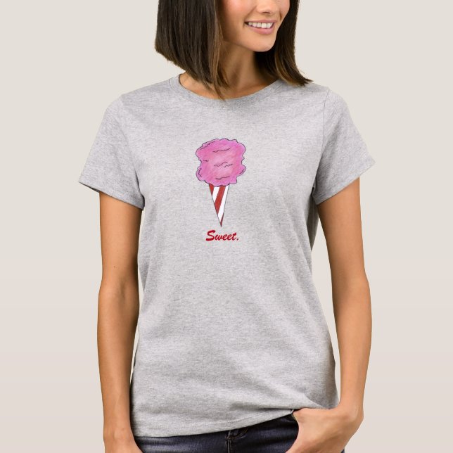 T-shirt Tee - shirt de bonbons en coton rose doux (Devant)