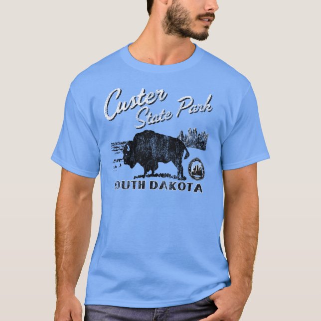 T-shirt Tee - shirt de Buffalo de parc d'état de Custer (Devant)
