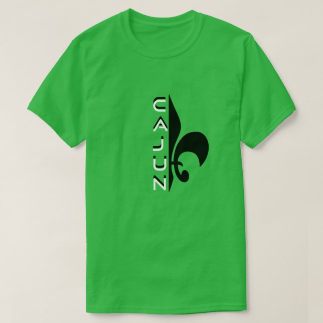 T-shirt Tee - shirt de Cajun Half Fleur De Lis (Design devant)